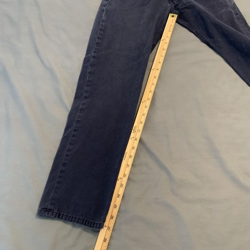 Levis‎ 502 Jeans Mens 28x32 Navy Blue Stretch Tapered Leg Denim Pants Casual